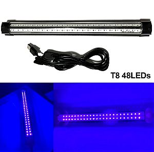 48LED UV Lamp Strip Tube 10W USB Ultraviolet Black Light Color: Black