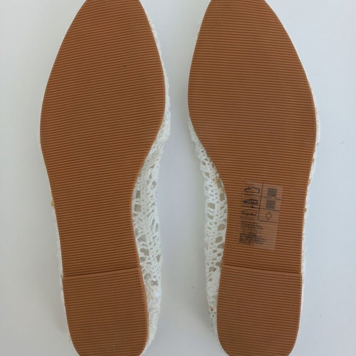 H&M ballet flats with knitted lace new, white, size 39
