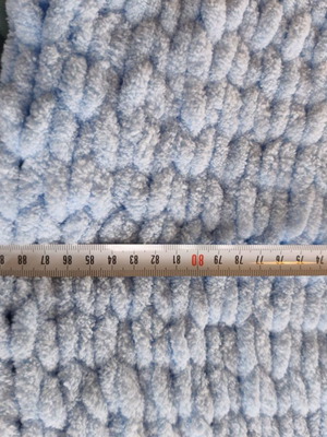 Chunky wool handmade blue blanket new