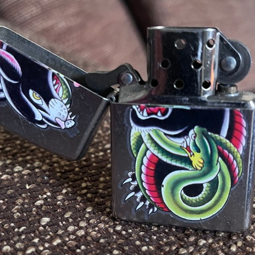 Erick Lynch Tattoo Design Zippo Lighter nearly unused