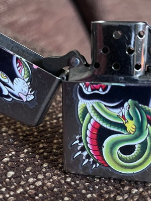 Erick Lynch Tattoo Design Zippo Lighter nearly unused