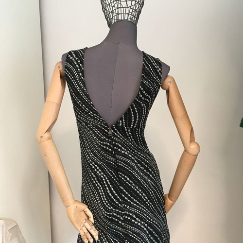 Samsoe Samsoe black dress like new with white wavy dotted pattern XXS