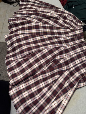 Pink Woman plaid mini skirt, multicolor