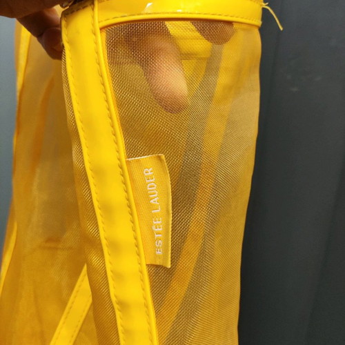 Estée Lauder shoulder bag used, yellow summer beach