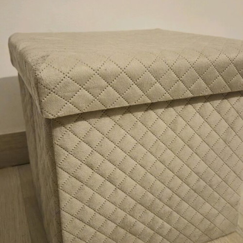 Quilted gray stool like new