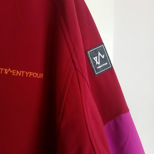 Twenty Four soft shell hiking jacket new, red and pink, sizes 50 and 54