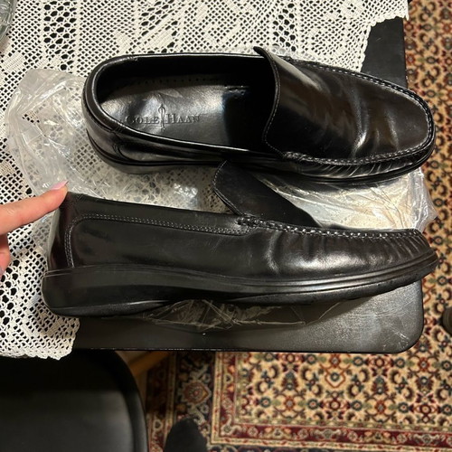 Cole Haan men's shoes used, black, size 43, slip-ons