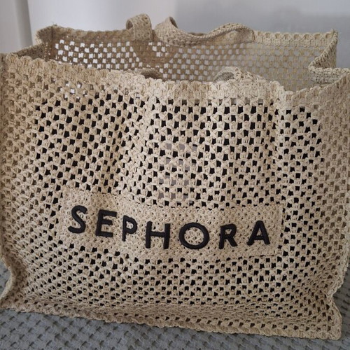 Sephora straw shoulder bag new, beige
