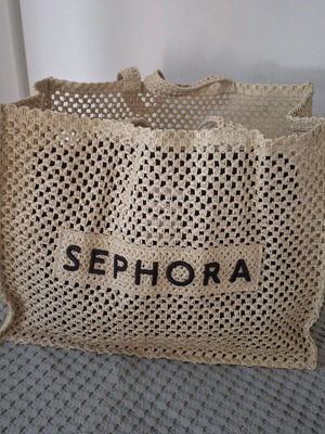 Sephora straw shoulder bag new, beige