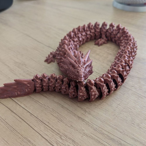 Articulated Dragon new 3D printed model Silk Bronze PLA