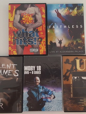 Music DVDs used, pack of 5 live concert recordings