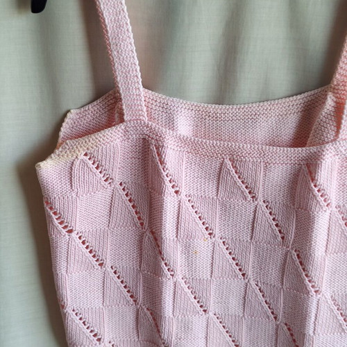 Vintage 80s Pink Cotton Knit Top Medium like new