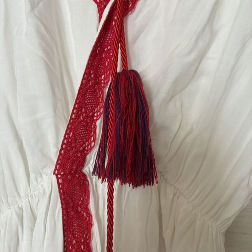 Long summer kaftan dress like new with handmade tassel belt