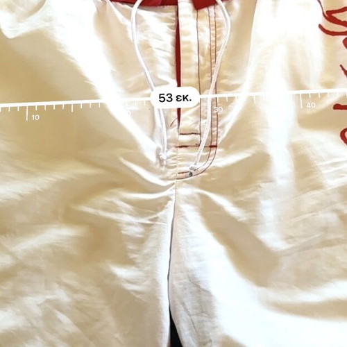 Men's Swim Shorts Large white/red with graffiti prints, like new