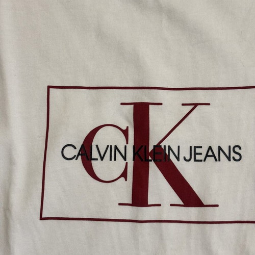 Calvin Klein Jeans white short-sleeve T-shirt like new, size S
