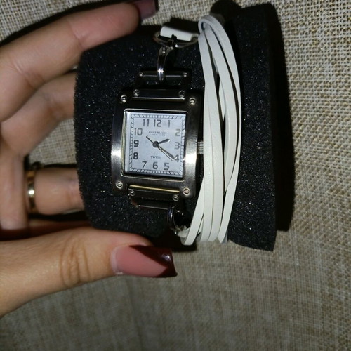 Anne Klein women's watch used with white leather strap