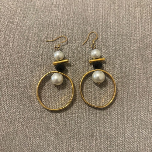 Handmade steel gold earrings used