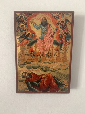 Icon The Vision of Saint John the Theologian like new, handpainted