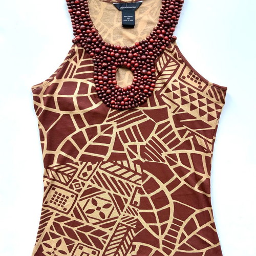 Victoria's Secret Racerback Tank Top Size XS with Wooden Beads