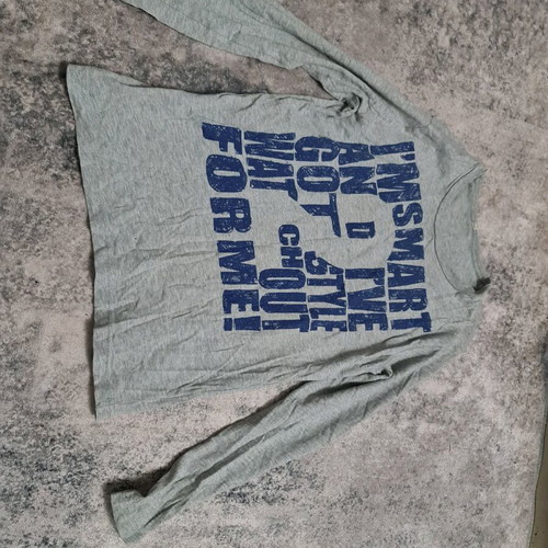 Long-sleeve thin shirt used for 8-9 years old, gray