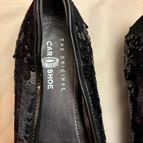 Car Shoe black ballerinas with sequins like new, size 38