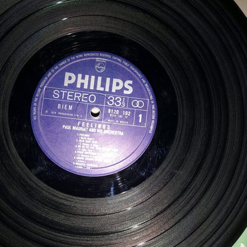 Vinyl record used, Feelings by Paul Mauriat and Albano & Romina Powen
