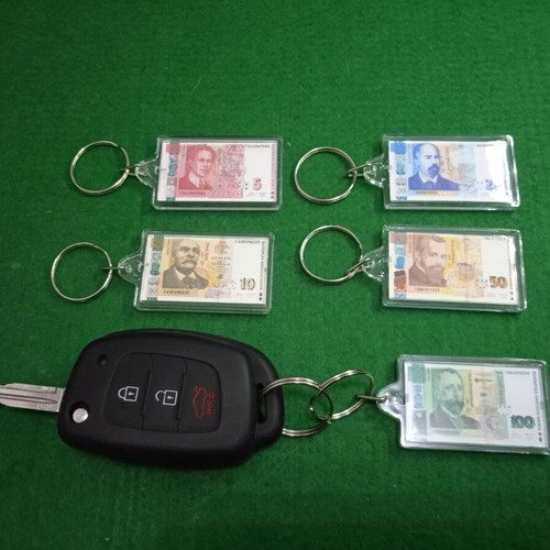 Keychain with Bulgarian banknotes new 5, 10, 20, 50, 100 leva