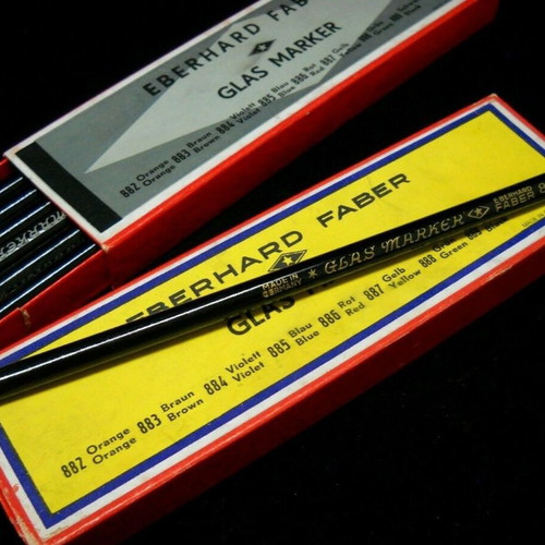 Vintage Eberhard Faber Glass Marker 889 pencils new, 2 boxes, 24 pieces