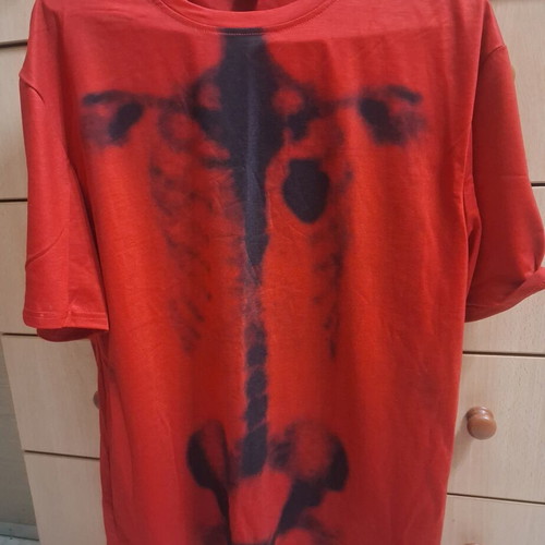 Romwe Grunge Punk Skeleton T-Shirt red size M like new