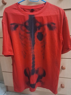 Romwe grunge punk skeleton t-shirt κόκκινο μέγεθος M σαν καινούργιο