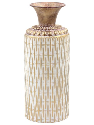 Decorative metal vase Φ16Χ40 cm beige brown new