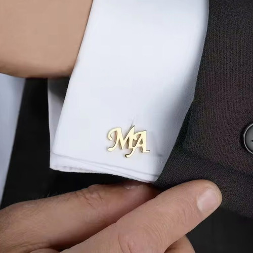 Initials for cufflinks new, gold or silver