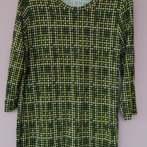 Laura Torelli blouse M-L like new with geometric houndstooth pattern