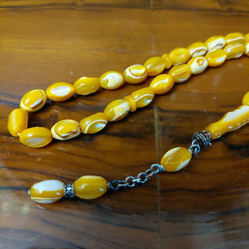 Prayer beads new with 33 beads made of rare yellow mother of pearl