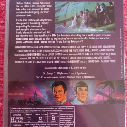 Star Trek IV The Voyage Home DVD like new, subtitles