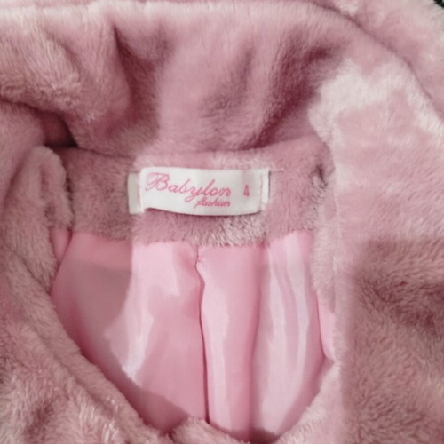 Babylon pink children's faux fur coat like new, 4 years old with buttons