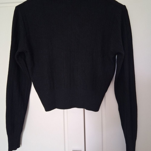 Spring ribbed knit top new, black