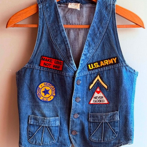 Vintage SLOOPY denim vest size M like new, made in England