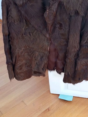Fur women's jacket used, brown, size XL