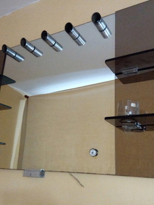 Bathroom mirror used with lights, shelves and glass holders 140x80cm