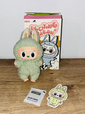 Pop Mart Labubu The Monsters Exciting Macaron βινύλιο λούτρινο καινούργιο πράσινο