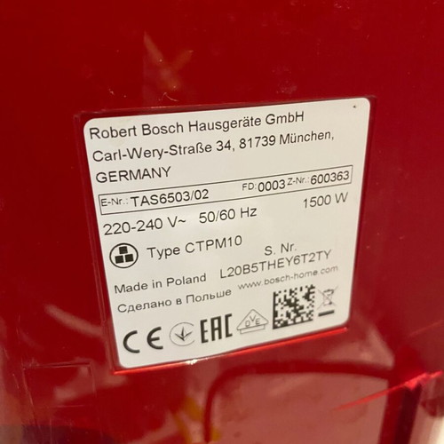 Bosch Tassimo MyWay 2 coffee machine used, red TAS6503