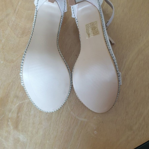 Women's beige sandals new, size 37 with studs