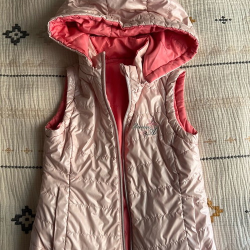 Alouette girls' sleeveless jacket used, double face, ages 4-6, pink