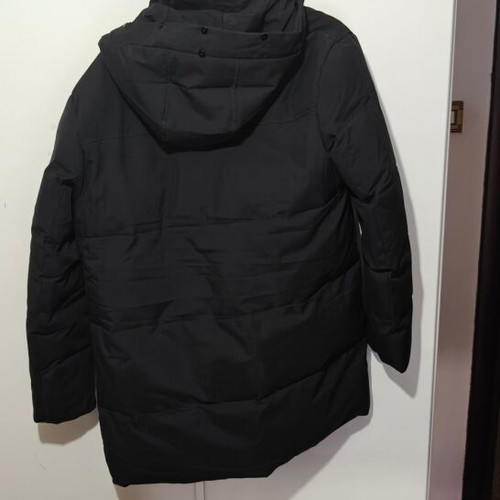 Men's down jacket like new, size M, gray, with detachable hood