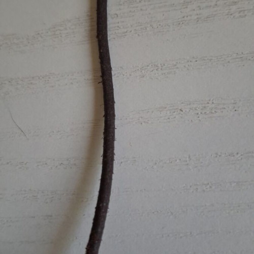 Ethnic necklace handmade with leather strap used, brown
