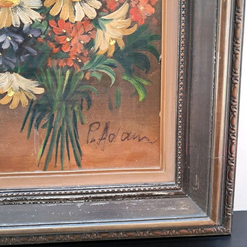 Flower painting used, signed, 70x50 cm