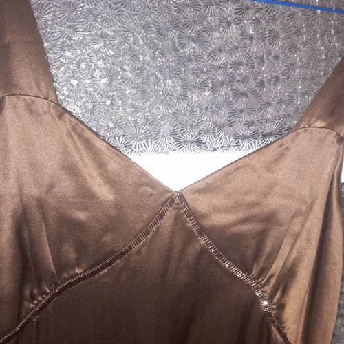 Sarah Lawrence dress size large satin brown new, formal wear