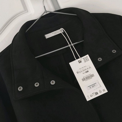 Women's short black suede cape Zara new, size M-L