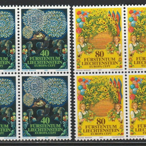 Liechtenstein 1981 Europa CEPT set MNH in block of four new